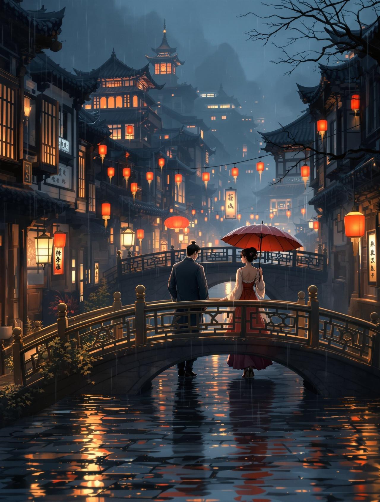 韩国漫画火爆番剧 - 长安夜雨：千年长安，一场雨困住了两个人